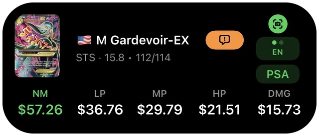 M Gardevoir-EX, Steam Siege 112/114, NM $57.26