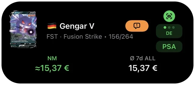 Gengar V, Fusion Strike 156/264, German print, NM about €15.37
