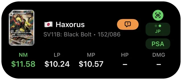 Haxorus, Japanese Black Bolt 152/086, NM $11.58