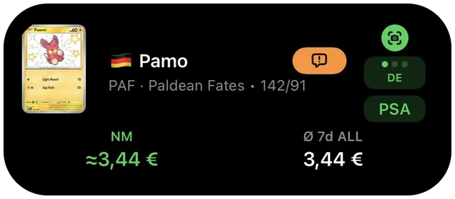 Pamo, Paldean Fates 142/91, German print, NM about €3.44
